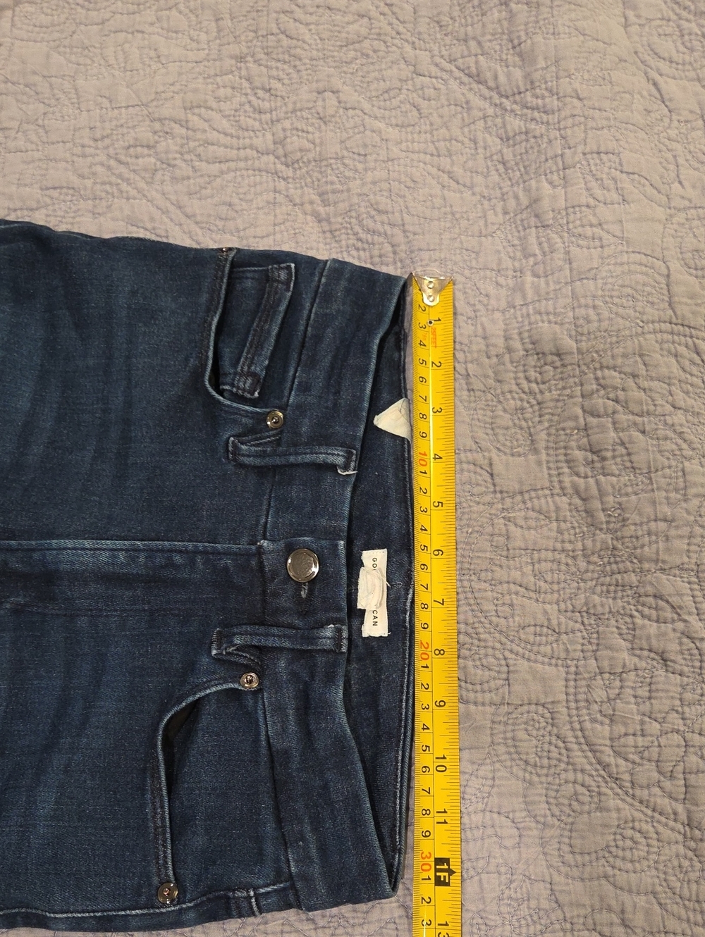 Good American Always Fits Good Legs Skinny Crop Jeans Size 6-12 BLUE838 Raw Hem - Picture 10 of 11